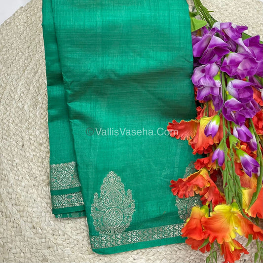 Semi Tussar Silk Saree |Dark Green shade |VVSTS046