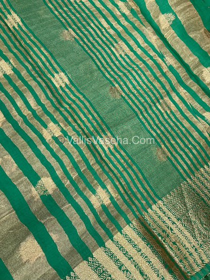 Semi Tussar Silk Saree |Green shade |VVSTS044