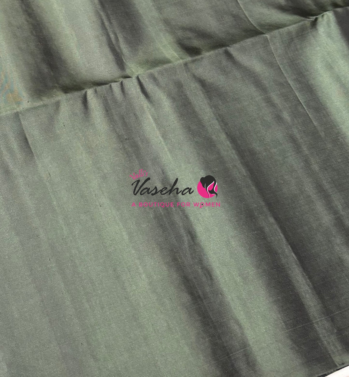 Pure Soft Silk Saree - Border Less  - Mahendi Green Shade - VVPSS068