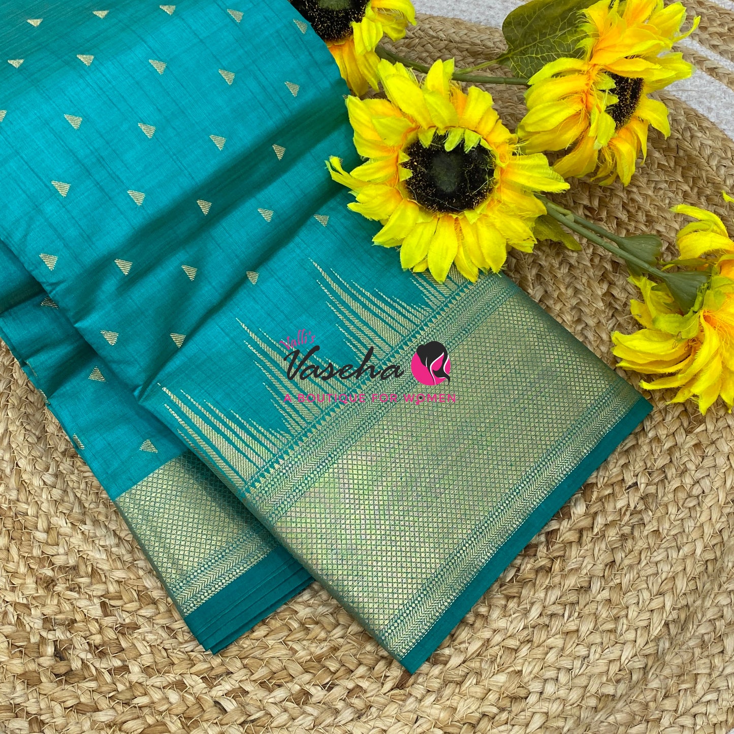 Semi Tussar Silk Saree | Blue Shade |VVSTS054