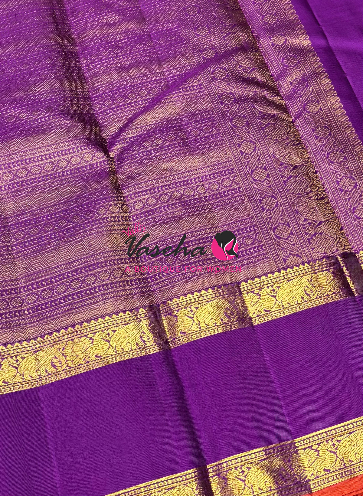 Pure Bridal Kanchipuram Silk Saree -  Blue & Purple Combo - VVPS076