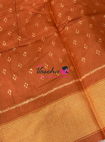 Art Tussar / Art Silk - Violetish Blue & Orange Shade - VVATS006