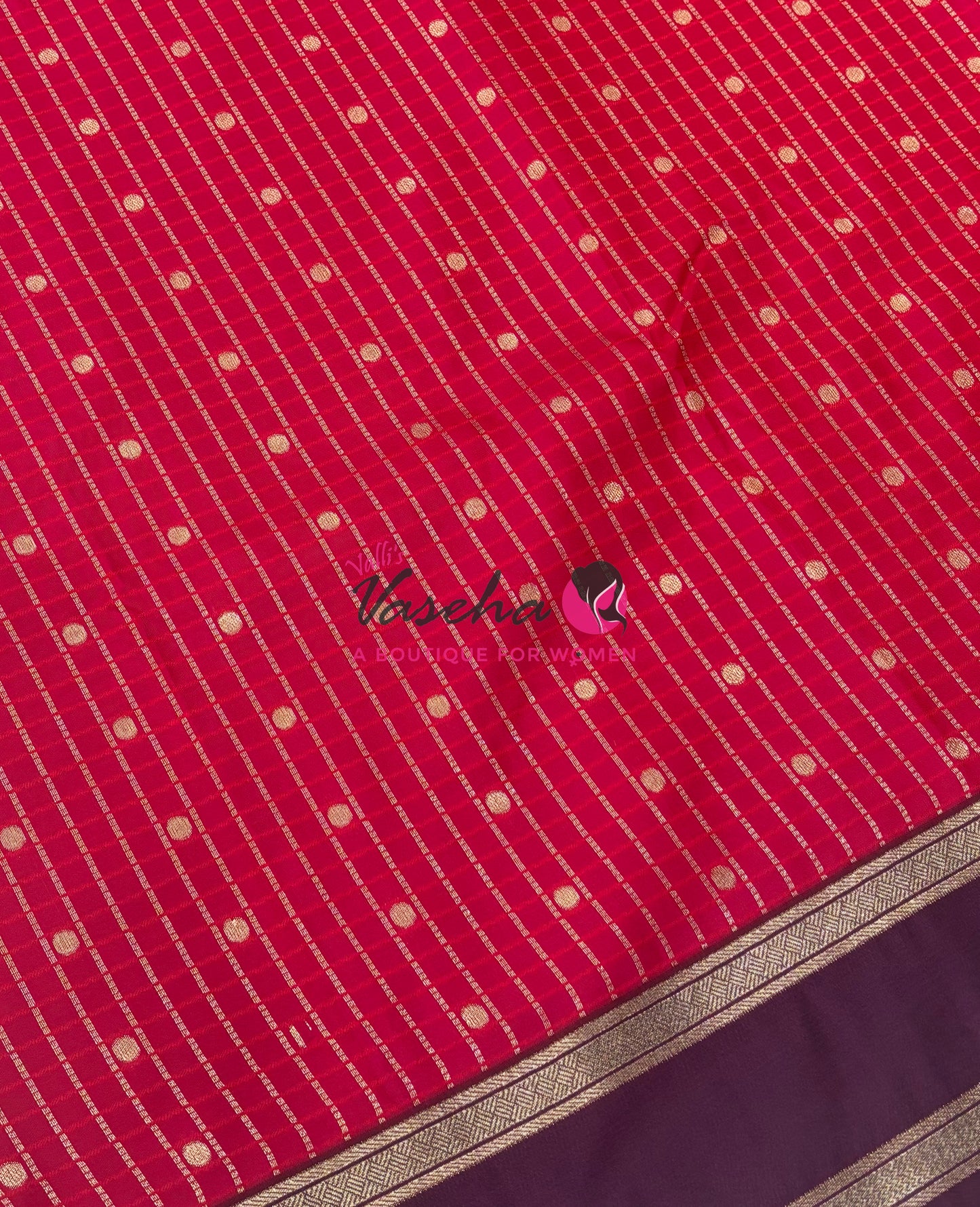 Semi Soft Silk - Pinkish Red With Purple - VVSSS035