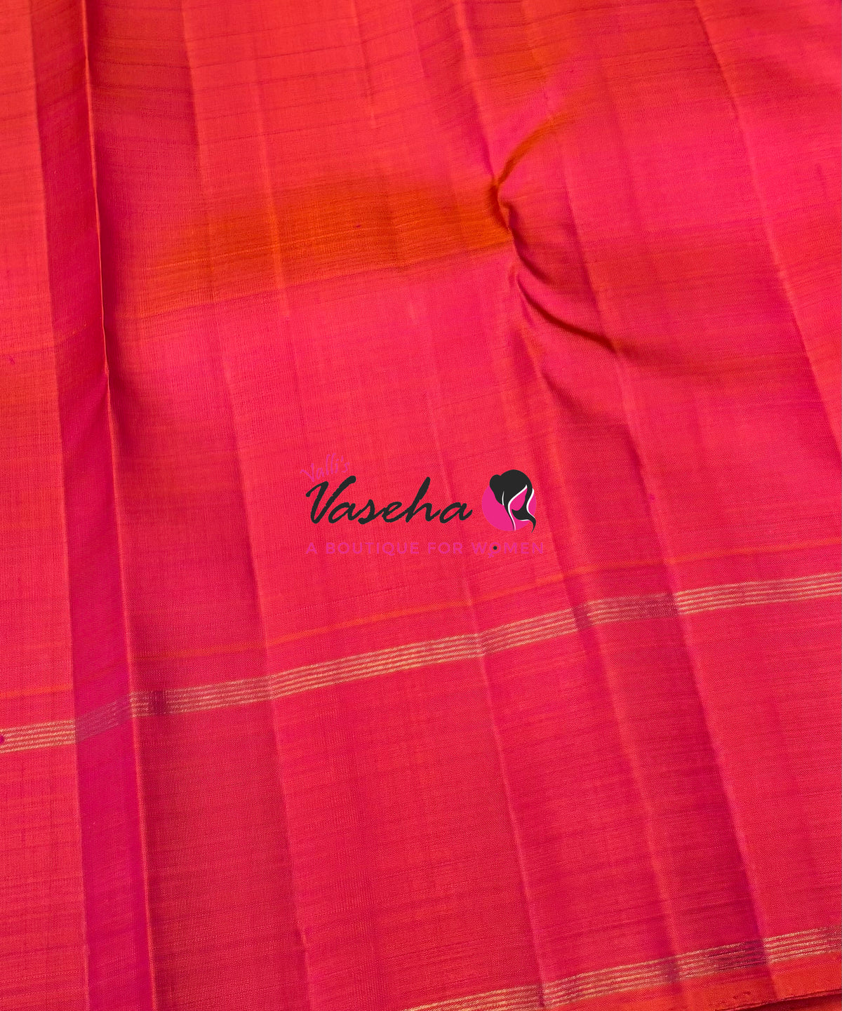 Pure Korvai Kanchipuram Silk Saree - Black With Peachish Pink - VVPS069