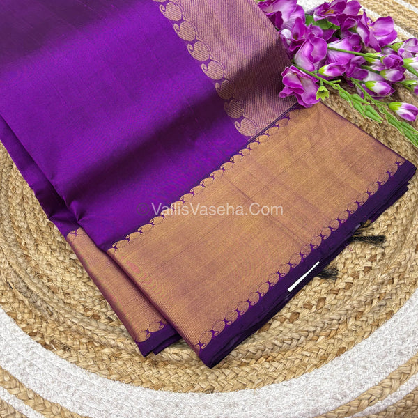 Pure Silk Cotton Saree | Purple Shade |VVPSC011