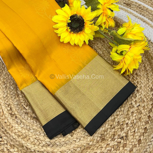 Pure Soft Silk Saree - Yellow & Black Combo - VVPSS036