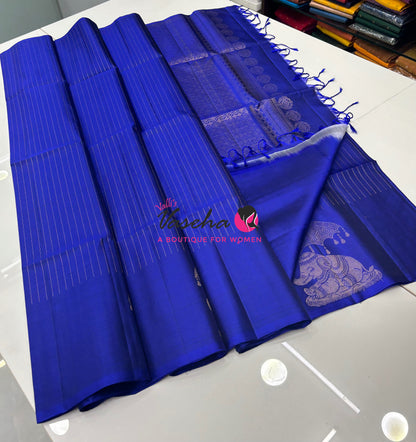 Pure Soft Silk Saree  - Blue Shade - VVPSS113