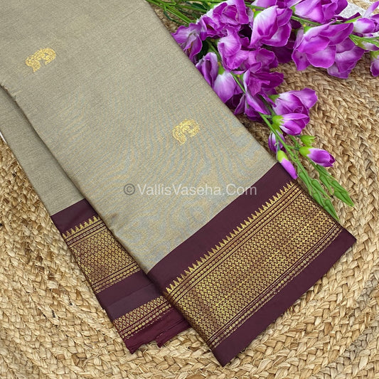 Semi Silk -  Grey with Wine Combo - VVSS001