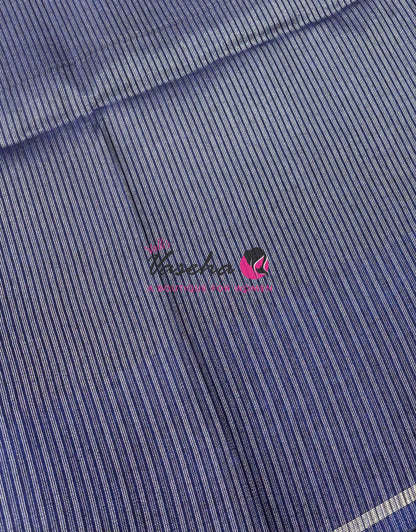 Semi Tussar Silk Saree | Blue Shade |VVSTS049
