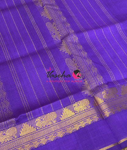 Pure Silk Cotton Saree - Red &  Lavender Shade - VVPSC016