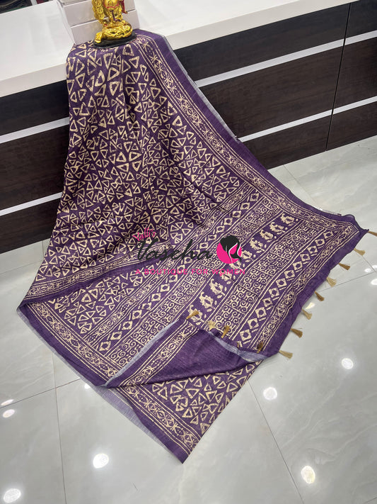 Art Tussar / Art Silk - Purple Shade - VVATS005