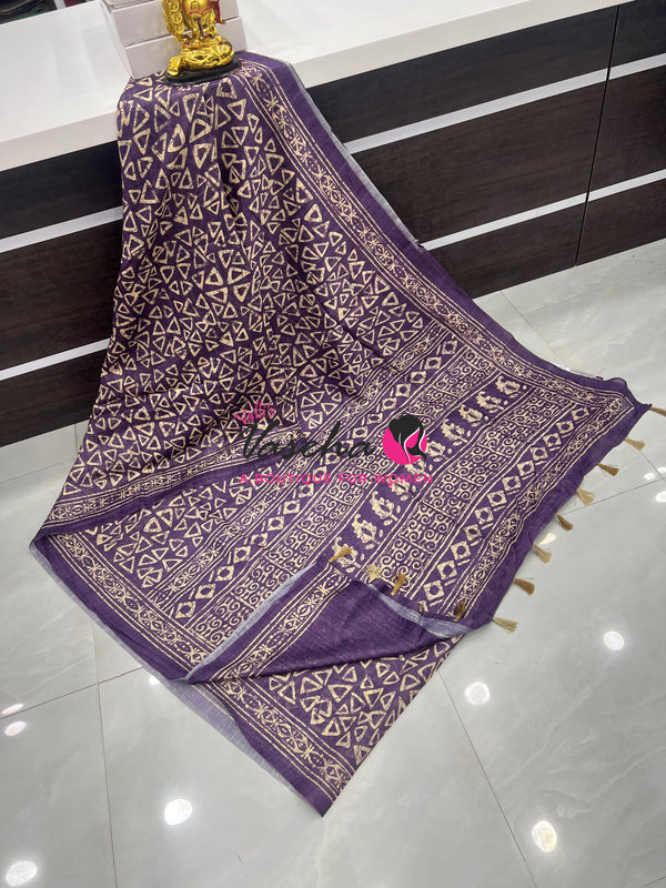 Art Tussar / Art Silk - Purple Shade - VVATS005