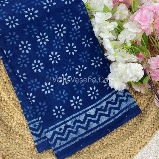 Pure Soft Mul Mul Cotton Sarees - Hand Block Prints - VVMMC003