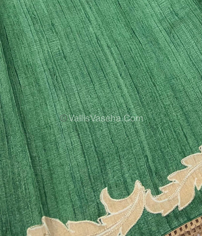 Semi Raw Silk with embroidery work - VVSRS001