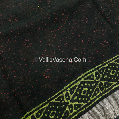 40% less - Offer Saree -  Linen Cotton Saree - VVDS007