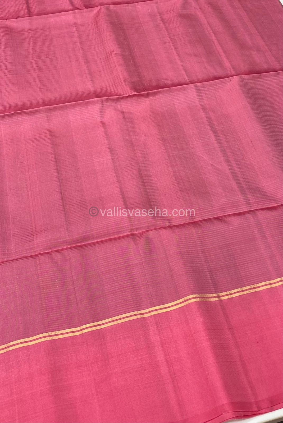 Pure Soft Silk Saree - Mallika Mottu Design / Rain Drop Design - Sea Green with Peachish Pink - VVPSS021