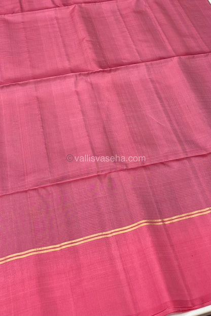 Pure Soft Silk Saree - Mallika Mottu Design / Rain Drop Design - Sea Green with Peachish Pink - VVPSS021