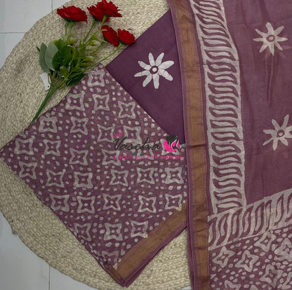 Pure Maheshwari Silk Mixed Cotton | Unstitched Material | VVUSM067