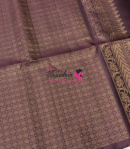 Pure Soft Silk Saree  - Wine Brown Shade - VVPSS133