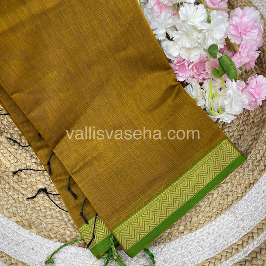 Fancy Mixed Cotton - Masturd Yellow With Green Shade - VVFMC005