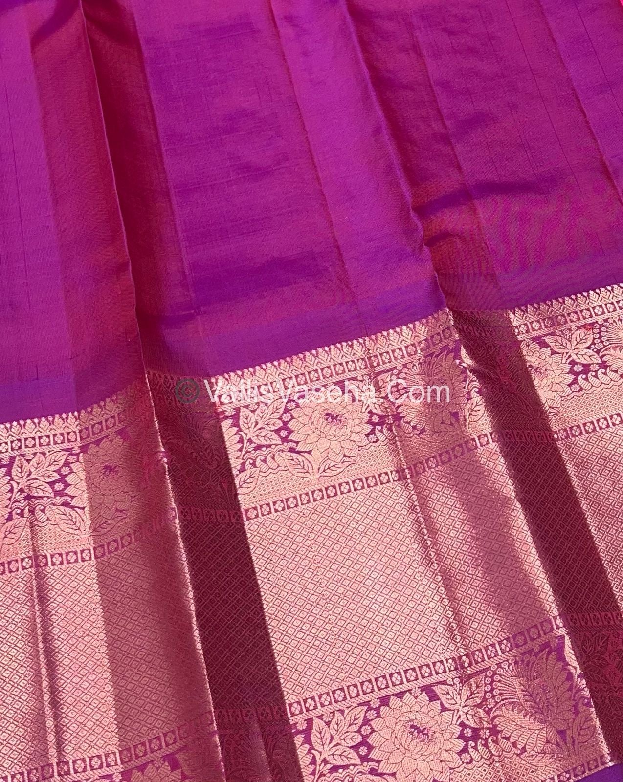 Half Mix - Pure Soft Silk Saree - Pink & Purplish Pink Shade - VVPSS031