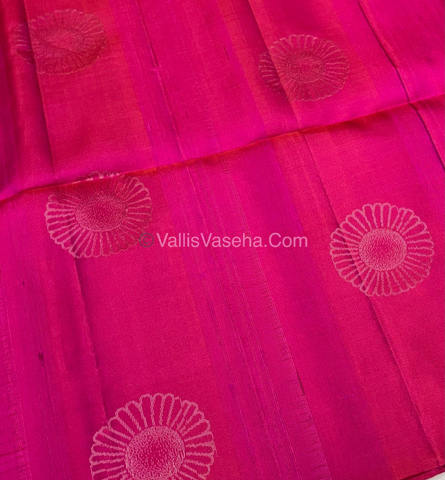 Pure Soft Silk Saree - Dupion Weaving - Dual Tone Pink & Peacock Blue Shade - VVPSS065