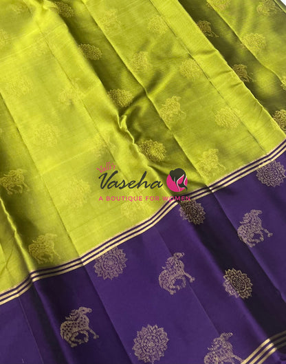 Half Mix - Pure Soft Silk Saree - Long Retta Petta Border with Butta - VVPSS084