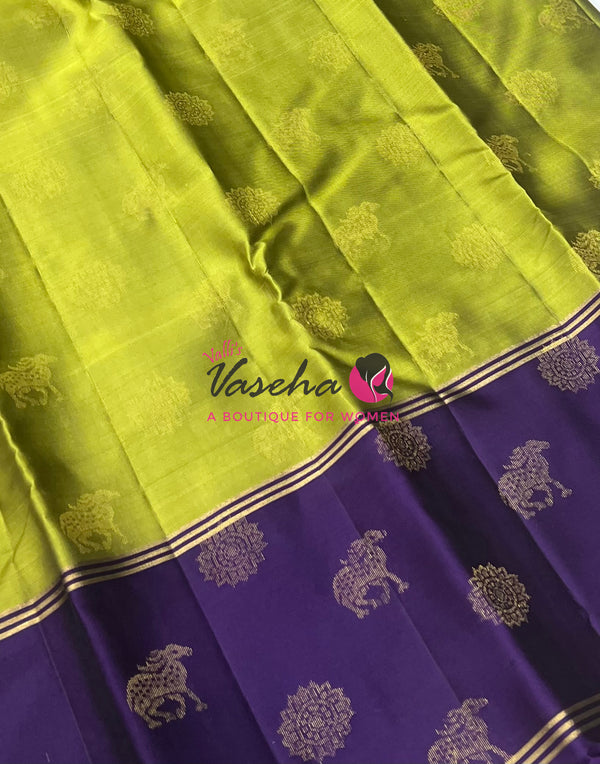 Half Mix - Pure Soft Silk Saree - Long Retta Petta Border with Butta - VVPSS084