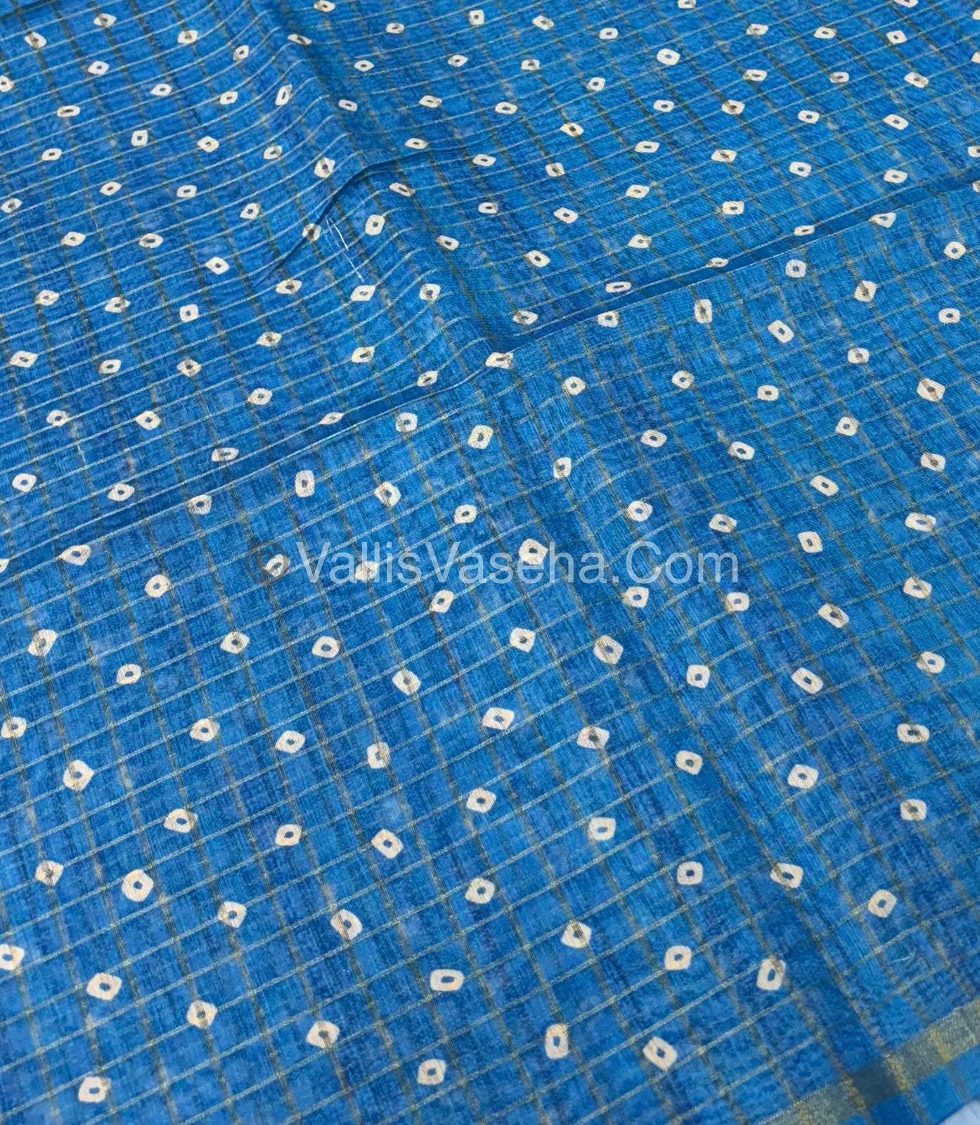 Semi Chanderi Saree - Fusion Of Bandhini & Madhubani- VVSCS002