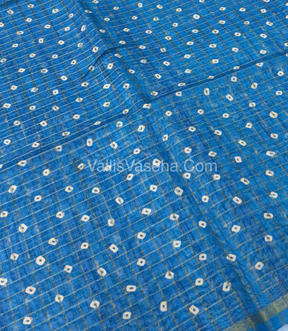 Semi Chanderi Saree - Fusion Of Bandhini & Madhubani- VVSCS002