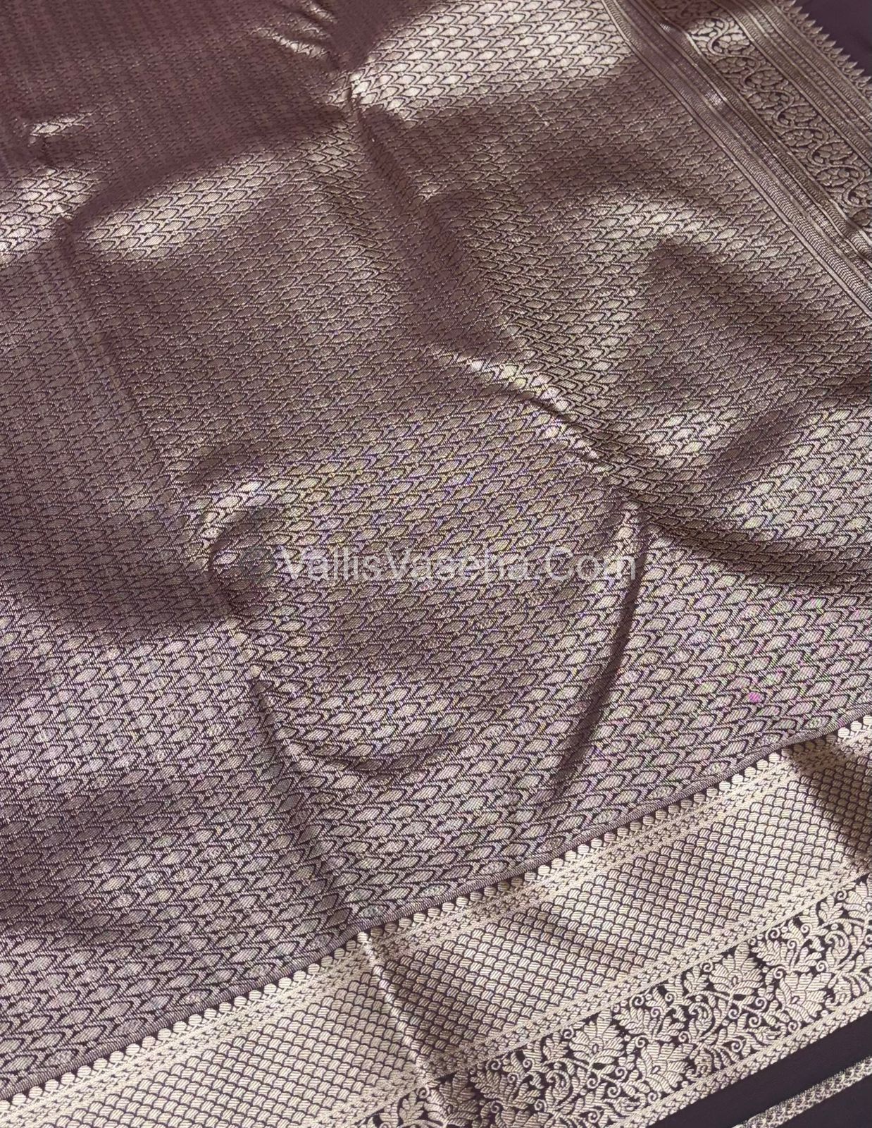 Semi Bridal Kanchipuram Silk - Pink With Brown Shade  - VVSBK001