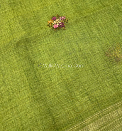 French Knot - Tissue Saree - Green Shade - VVLFN011
