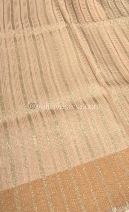 Organza Saree - Light peach Shade   - VVOS001