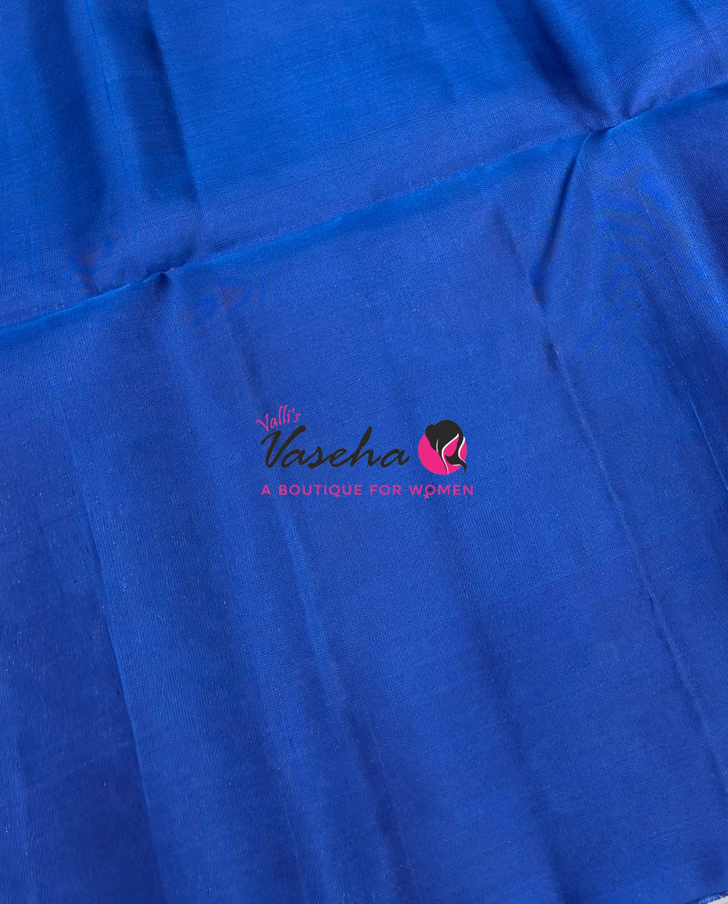 Pure Soft Silk Saree - (1.75 Warp) Kolam Design - Blue With Blue - VVPSS074
