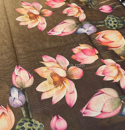 Semi Chanderi Saree - Digital Printed - VVSCD001