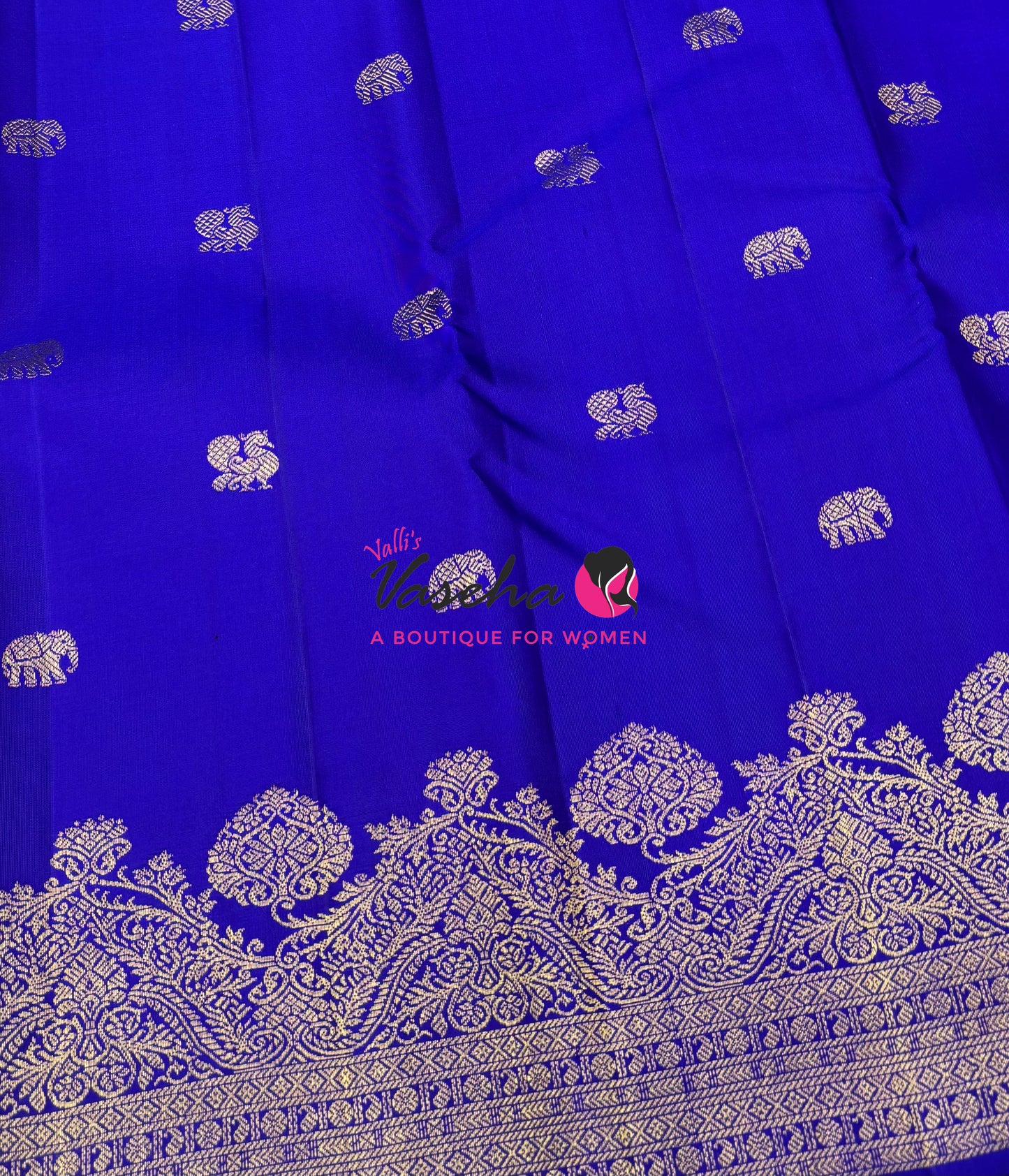 Pure Kanchipuram Silk Saree - Royal Blue - VVPS084