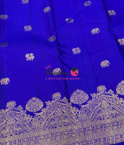 Pure Kanchipuram Silk Saree - Royal Blue - VVPS084