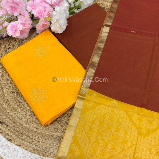 Unstitched Salwar Material -Silk Cotton - VVUSM006