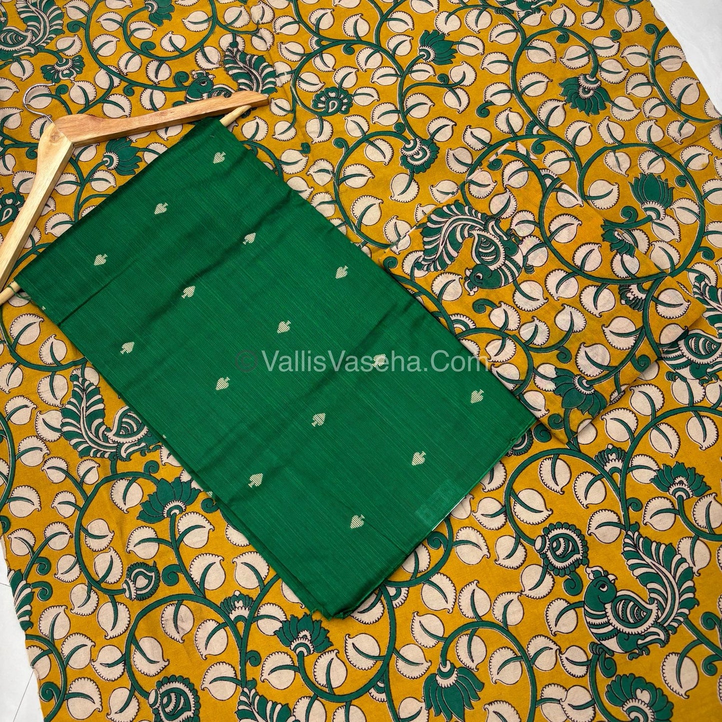 Unstitched Salwar Material -Raw Silk - Green Shade  - VVUSM012