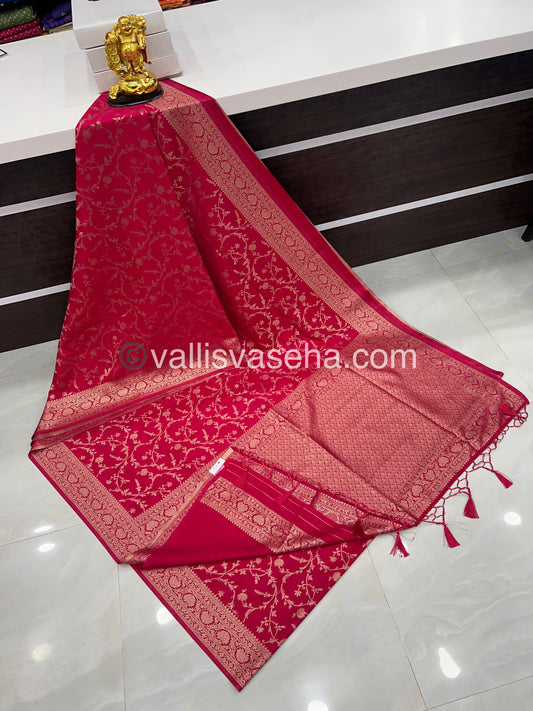 Banarasi - Heritage Silk - Semi Kathan Silk - Dark Pink Shade- VVBHS001