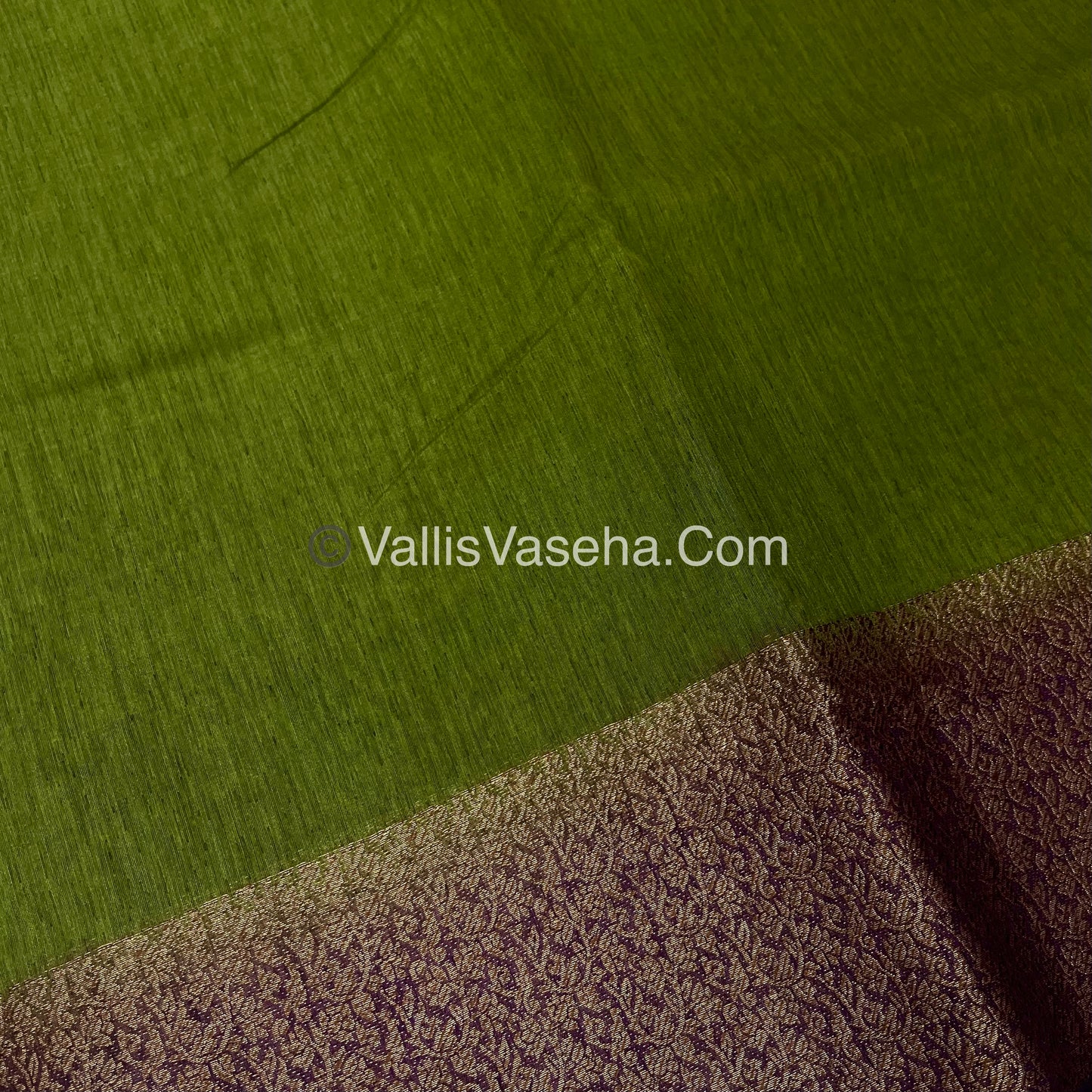 Bamboo Silk Saree -  Green with Purple Shade - VVBSS010
