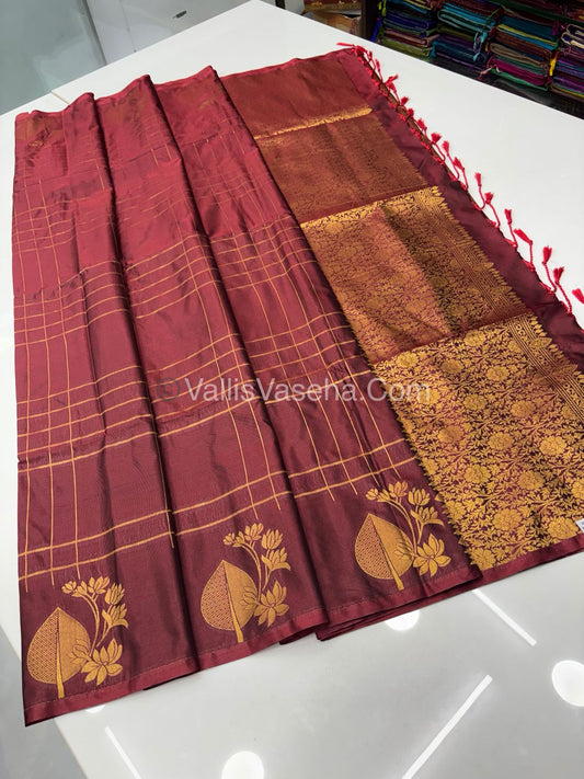 Semi Soft Silk - Maroon Shade -VVSSS033
