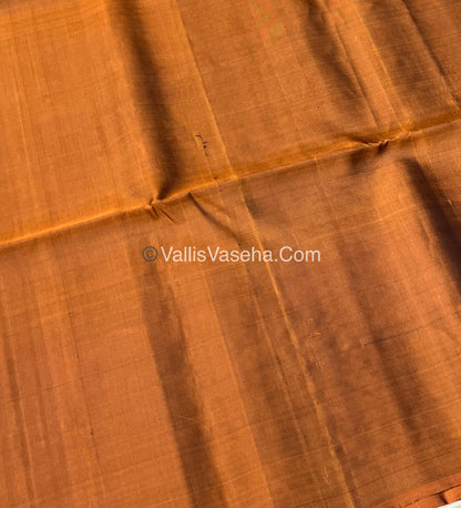 Pure Soft Silk Saree - Green & Rust Orange - VVPSS061