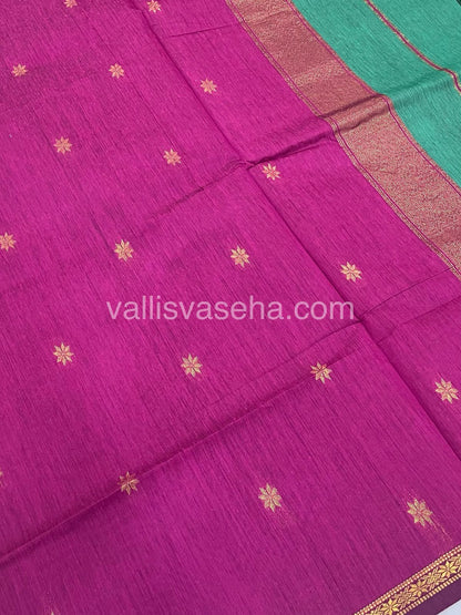 Semi Maheshwari Silk Cotton Saree - VVMSC006