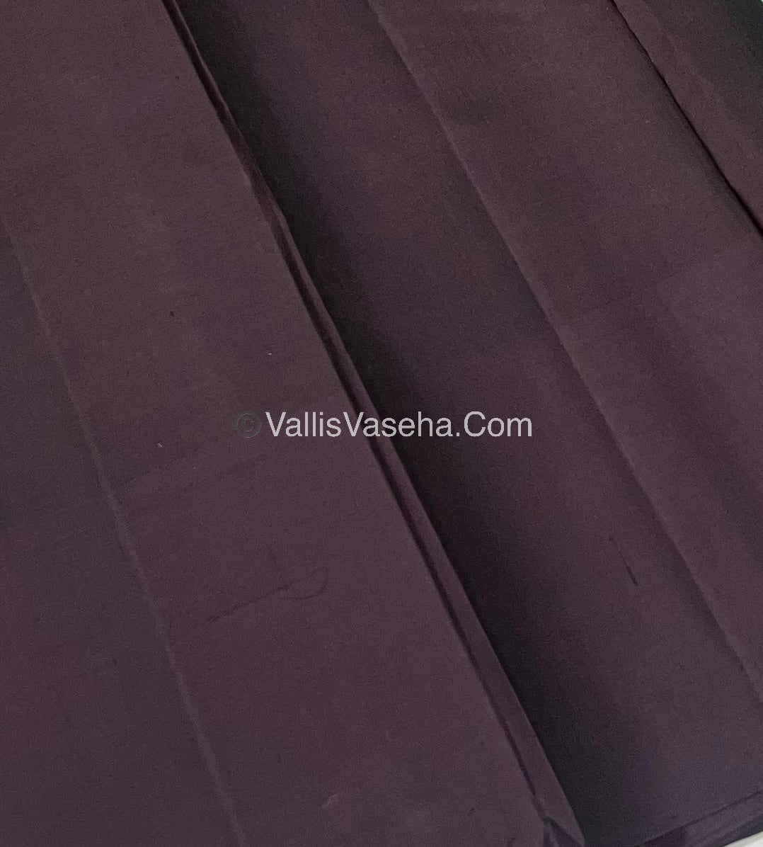 Pure Soft Silk Saree - One Side Border - Pastel Green & Coffee Brown Combo - VVPSS045