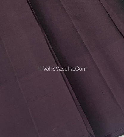 Pure Soft Silk Saree - One Side Border - Pastel Green & Coffee Brown Combo - VVPSS045