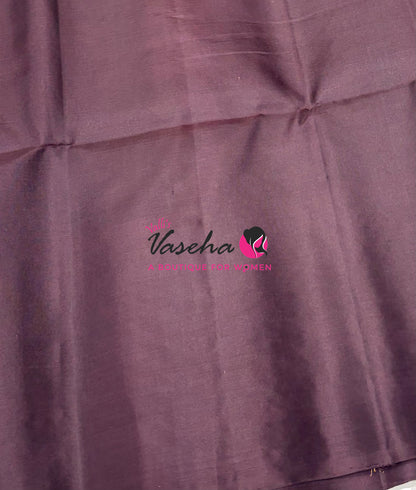 Pure Soft Silk Saree - Kind Of Grey & Wine Brown - VVPSS119