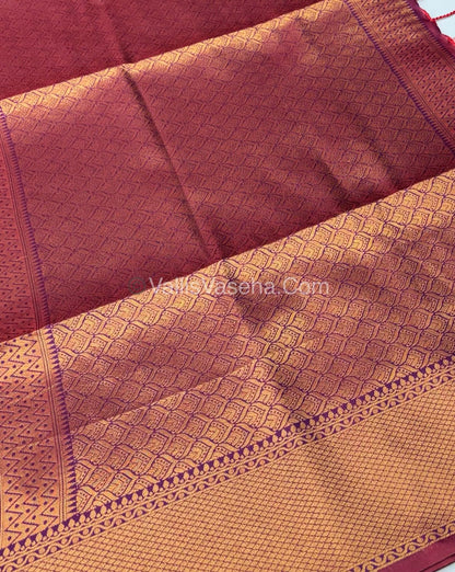 Semi Soft Silk - Border less - Wine Shade -VVSSS023