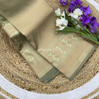 Semi Silk Saree - Kanchi Semi Silk Style - Peacock Border - VVSSS006