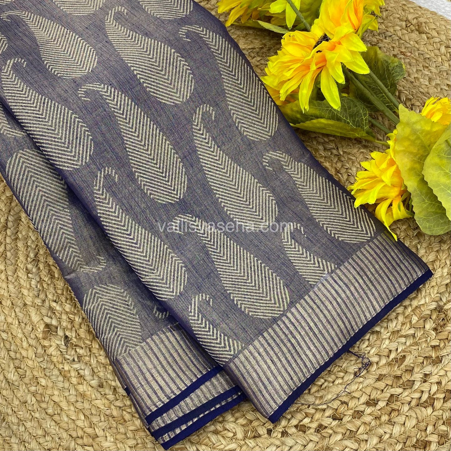 Semi Tussar Silk - Blue Shade - VVSTS001